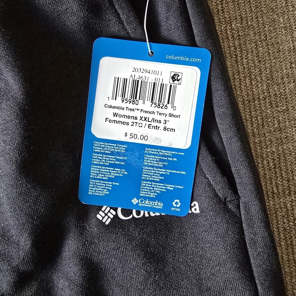 NWT Columbia 3" Black Shorts Women Plus Size XxL With Pockets And Drawstring - Picture 4 of 7